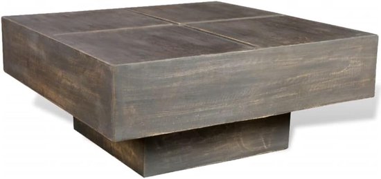 Salontafel voor de woonkamer, bijzettafel, functioneel donkerbruin, vierkant, massief hout, mango, woonkamer, slaapkamer — afbeelding 4