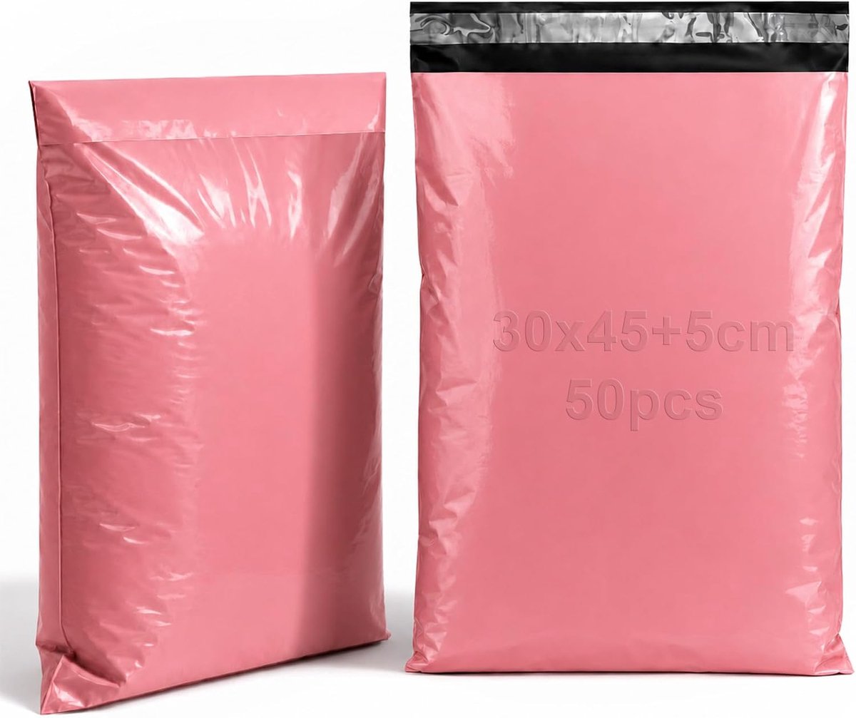 Kleding 30x45+5cm verzendzakken PE 50 stuks roze
