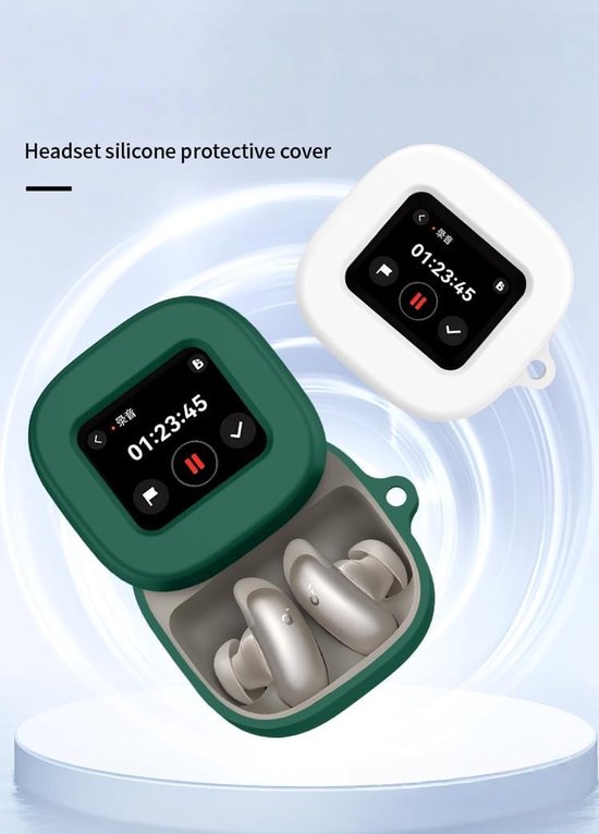 Hoes compatibel met Soundcore Liberty 5 Pro Max, stootvaste beschermhoes van siliconen, frontled zichtbaar, compatibel met Soundcore Liberty 5 Pro Max, donkerblauw — afbeelding 2