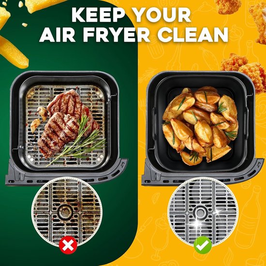 Accessoires voor Philips Airfryer Dual Basket 3000-5000 serie 9L (6L/3L), 2 stuks opvouwbare siliconen vorm heteluchtfriteuse inzetstuk voor Philips Airfryer XXL 9L, NA350/NA352/NA550 — afbeelding 3