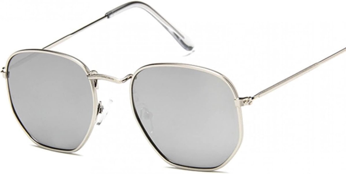 Zonnebril Vrouwen Bril Lady Luxe Retro Metalen Zonnebril Vrouwelijke Vintage Spiegel Oculos De Sol Feminino Uv400-Zilver
