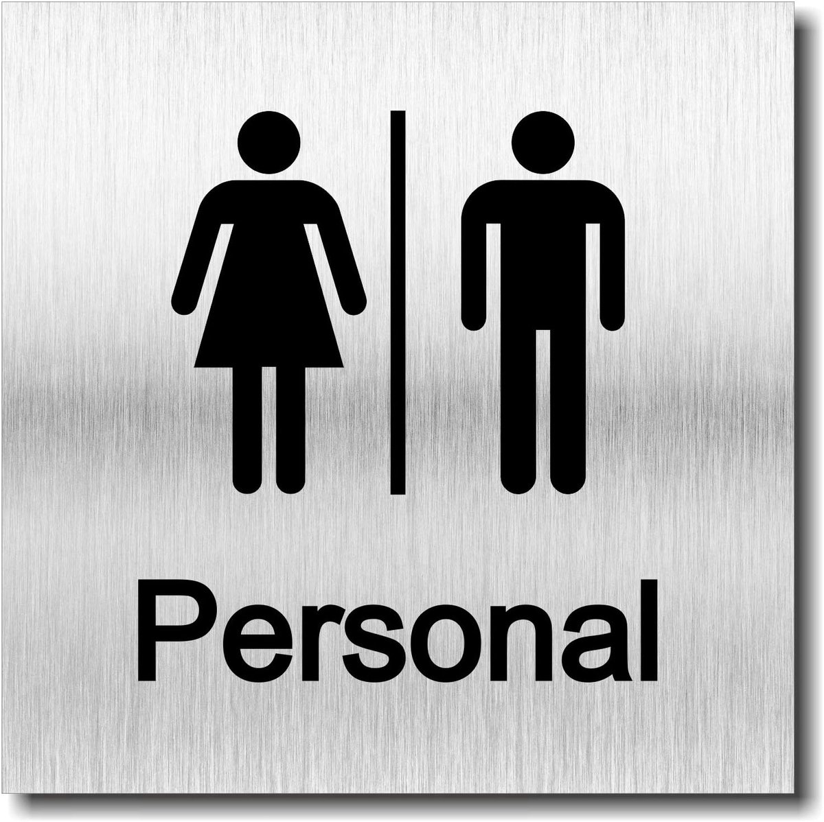 Persoonlijke wc toilet UV druk 12 x 12cm - 3mm aluminium composiet - Made in Germany