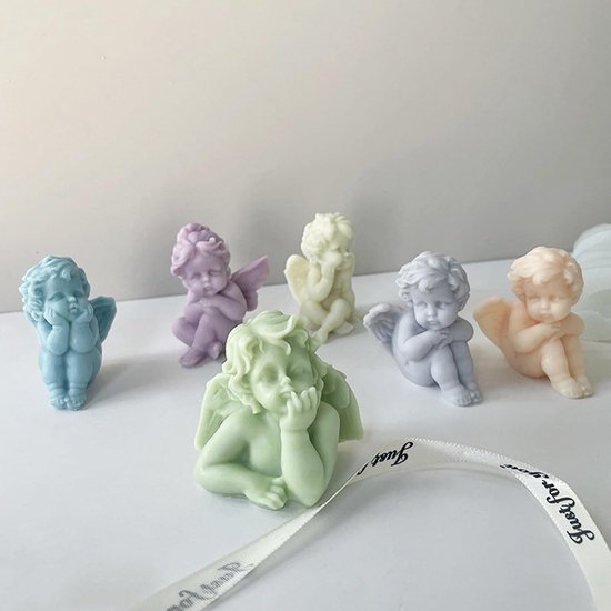 5 stuks 3D engel siliconenvorm mini kaarsvormen zeepvorm cake fondant siliconen vormen bakvorm zeep en chocolade decoraties — afbeelding 2