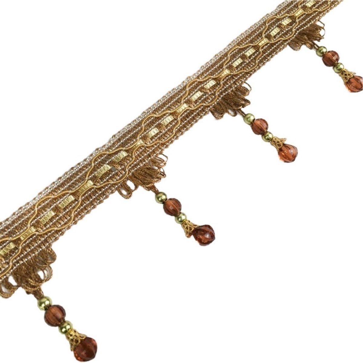5 m franjeboord met parels, 7 cm breed, per meter, kwastboord voor knutselen, trim rand, fringen, kantband, sierband, decoratieve rand, band voor doe-het-zelf naaien, knutselen, kleding, gordijnen,