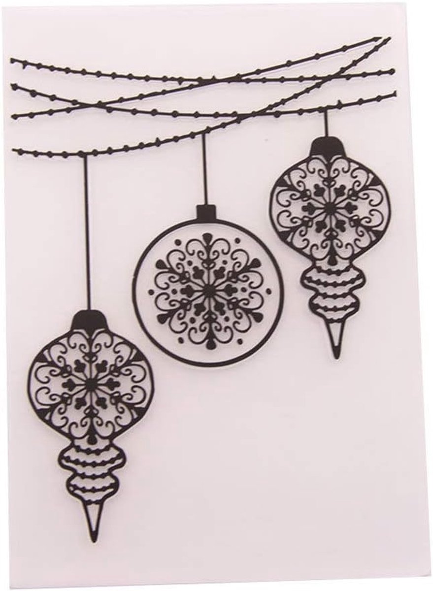 Kerstballen Kerstversieringen Plastic Embossing Folder voor Scrapbook DIY Album Kaart Tool Plastic Template Mappen