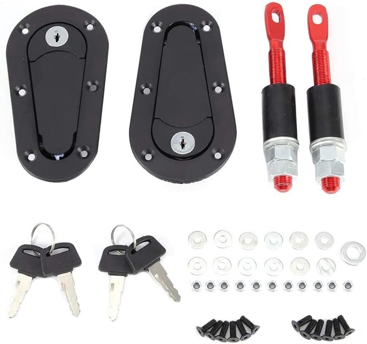 Motor Motorkap Cover Lock Key Pin Kit Veiligheid Klink Pin Zwart