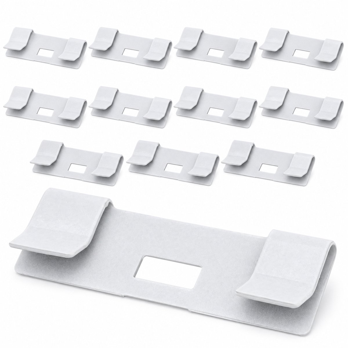 Consumerce® Lamellen Reparatieset - 12 Witte Reparatieclips voor Verticale Lamellen en Jaloezieën - Beschadigde Ophanggaten Herstellen - 48 x 14 mm