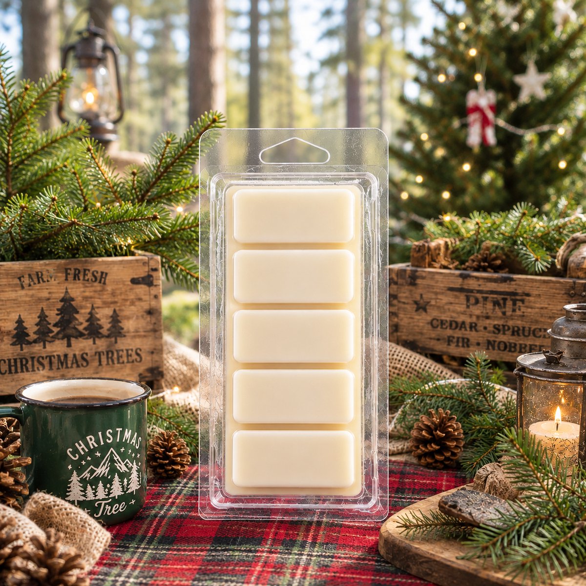 Waxmelts Christmas Tree - Snapbar - 55 gram - Sojawas - Handmade - Dierproefvrij - Vegan - Huisparfum - Voor in geurbrander - Waxbrander - Geur in huis - Wax melt - Geurkaars - Parfum