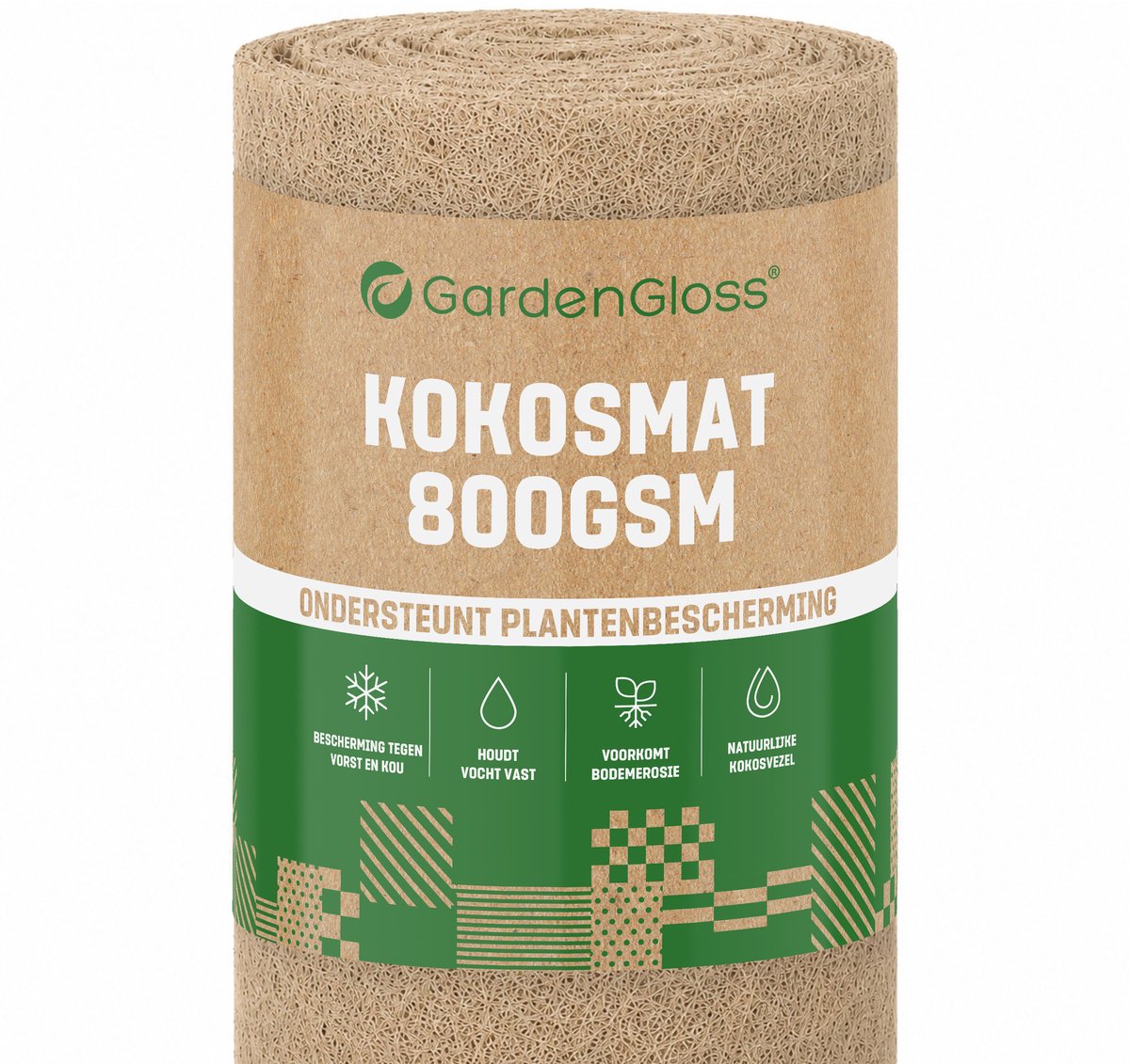 GardenGloss Kokosvlies Rol 800 g/m² - Latex Gecoat - Hoogslaper Inleg & Beschermmat - 0,5 x 1 m