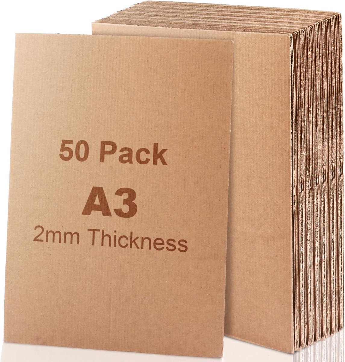 50 stuks A3 golfkarton, 2 mm dik karton, 30 x 42 cm, golfkarton om te knutselen, voor doe-het-zelf handwerk