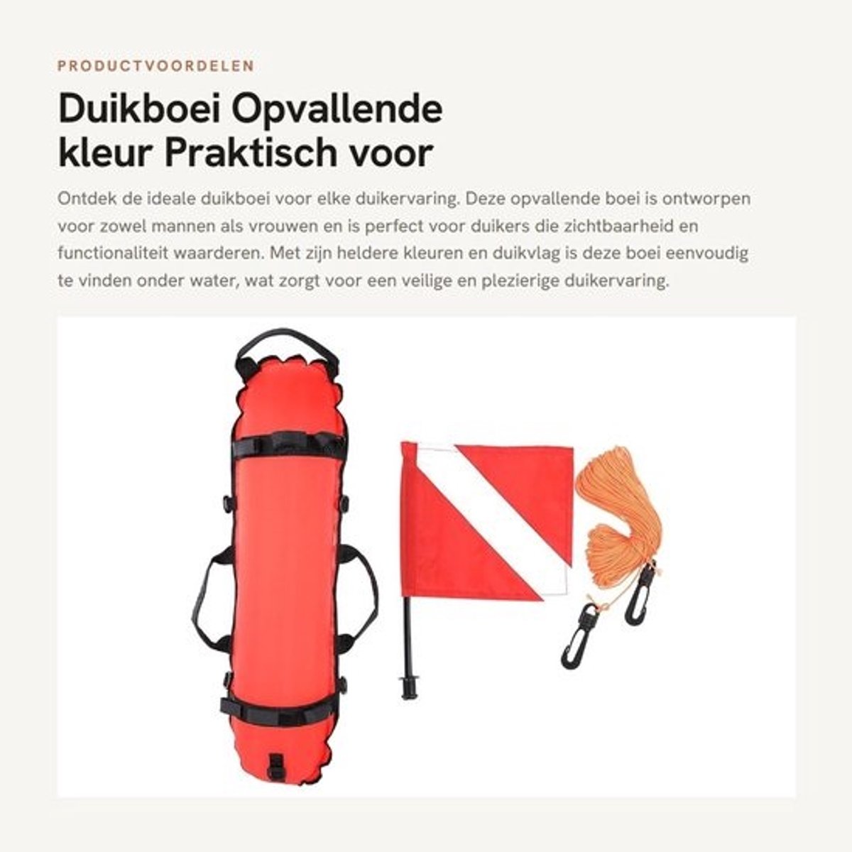 Dailygoods - Duikbal - Nylon/TPU - Opvallende kleur - 20 meter touw