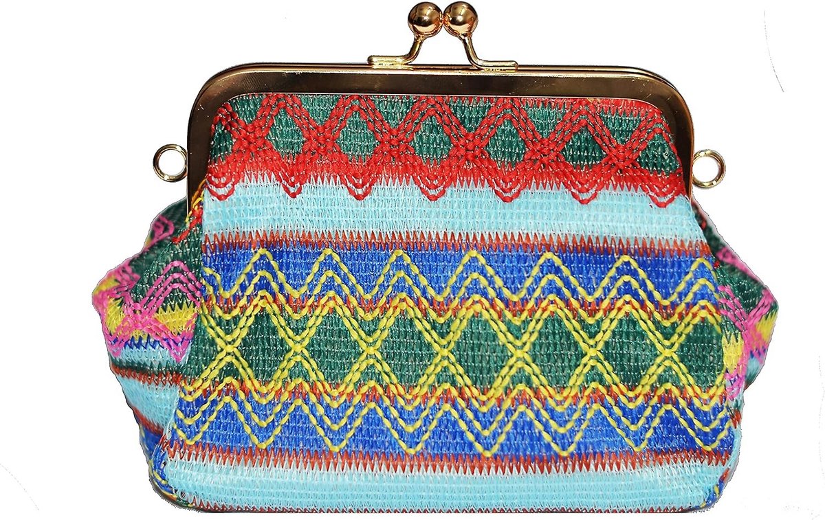 Elegante Dames Clutch van Stro - Handgeweven Schoudertas voor Avonden, Strand en Vintage Stijl, Groen