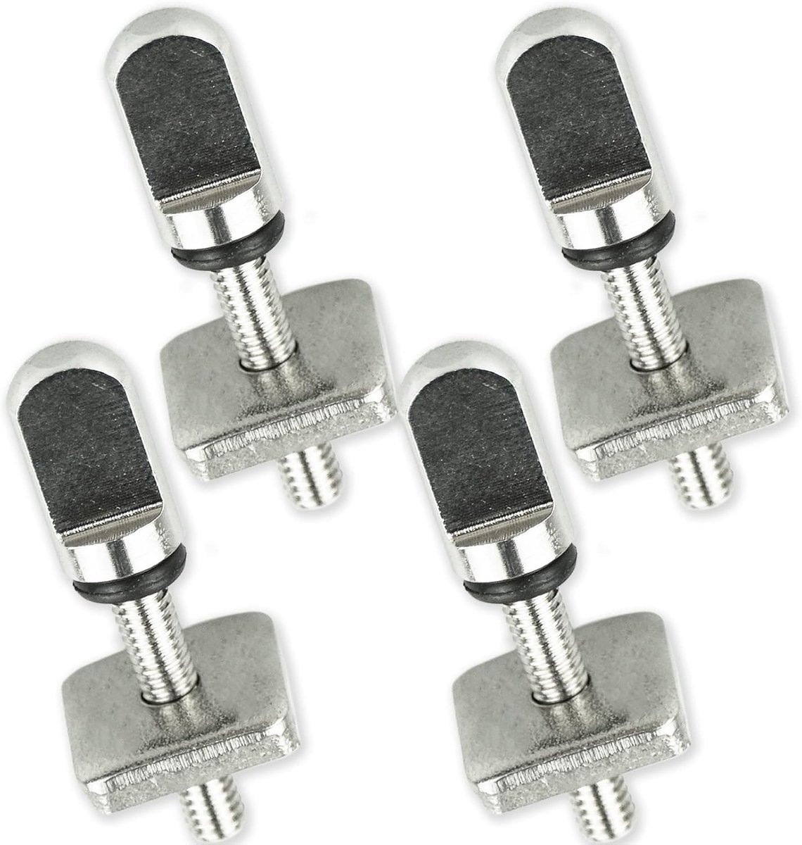4Pcs Surfboards Fin Schroef Rvs Fin Bolt Kit Vinplaat Vervanging Accessoires Voor Lange Board, Opblaasbare SUP, Paddle Boards, Zilver