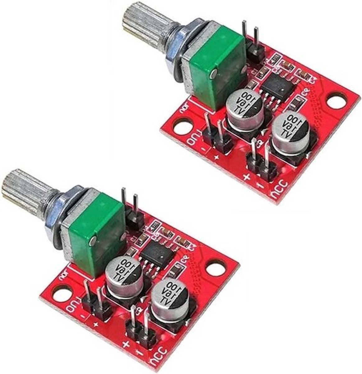 Microfoonversterker - Audiomodule - Geluid versterken - LM386-chip - 25x25mm - Groen