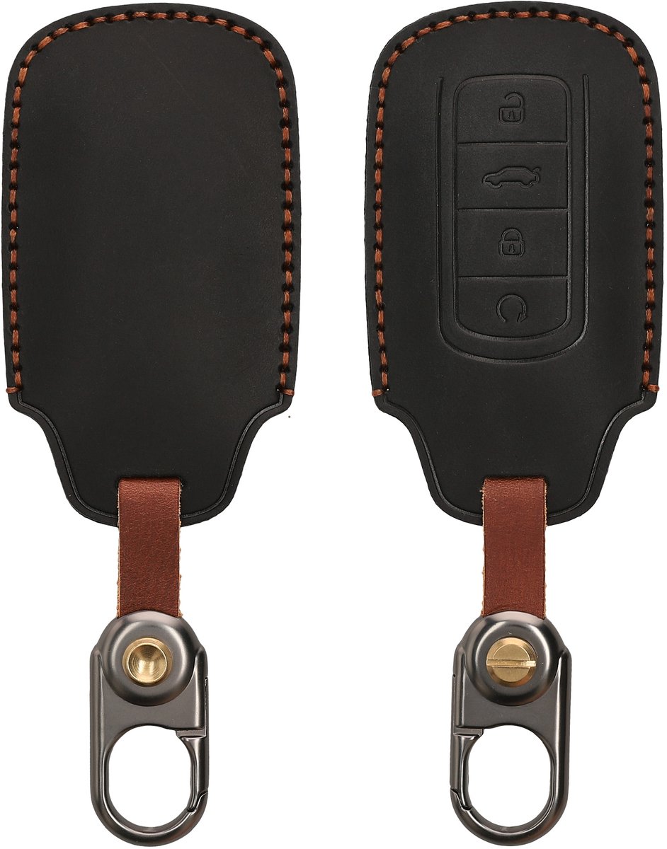 kwmobile autosleutel hoesje geschikt voor Chery OmodaC5 /Jaecoo7/ Tiggo 7Pro 8Pro / Arrizo5 - Van leer - Autosleutel behuizing in zwart