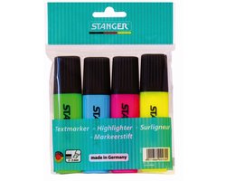 Markeerstift Fluo stift 4 kleuren