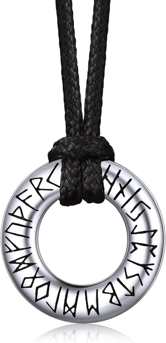 Bandmax Mobius Viking Leather Necklace with Runes for Men and Women, Length 41 cm - ShopVlot