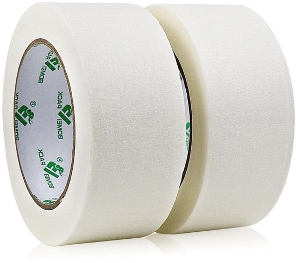 2 rollen witte schilderstape - 48 mm x 50 m, premium crêpepapier - Plakband voor schilderen, klussen en creatieve projecten, uv-bestendig en restloos verwijderbaar