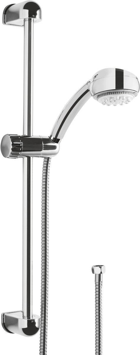 SnelShoppen - Doucheset Carballo - Handdouche 75 mm - 8 Straalsoorten - ECO Waterbesparend - 150 cm Doucheslang - 60 cm Wandstang