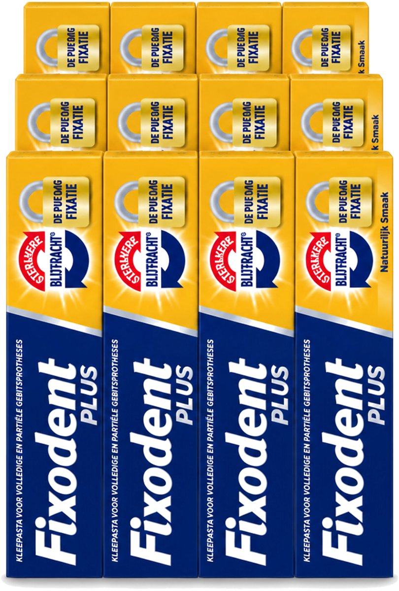 12 x Fixodent Plus – Kleefpasta – Dual Power – 40 g - Voordeelverpakking - 12 stuks