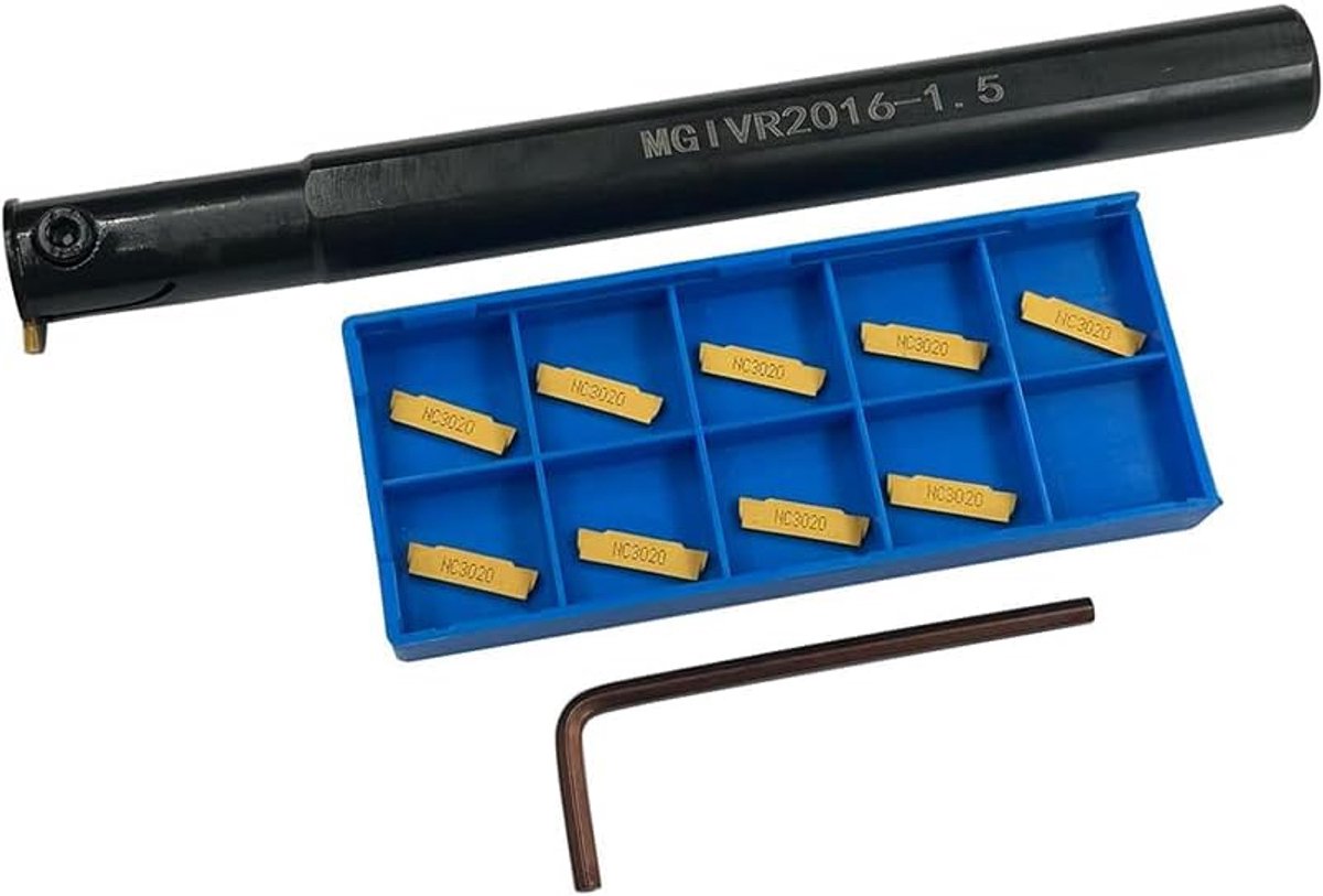 5/8 Inch Groove Cutting Tool Turning Tool Tools MGIVR2016-1.5 Slot Separating Tool and 11pcs MGMN150 1.5mm Carbide - ShopVlot