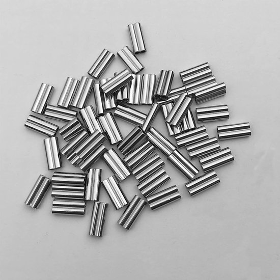 Dailygoods- Klemhuls 200 Stuks - Koper Crimp Ringen - Dubbele Knijp Huls - Visslijn Beugel - 0.8mm/1.2mm - Corrosiebestendig Koper - Klemring — afbeelding 3