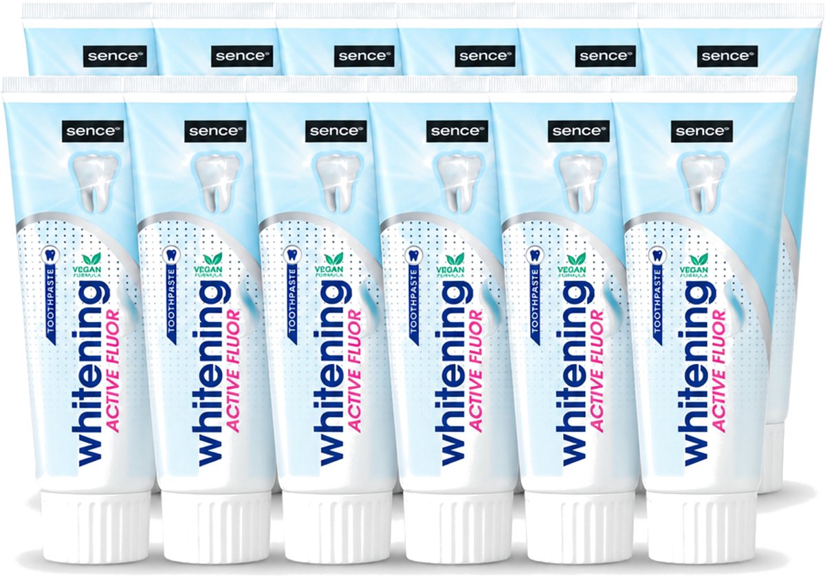 12 x Sence - Whitening - Tandpasta - Met Fluor - 75 ml - Voordeelverpakking - 12 stuks