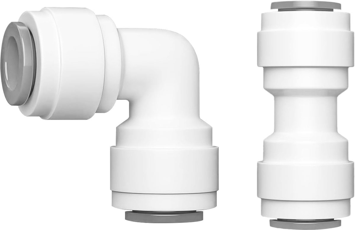 2Pcs 3/8" Tube Connect, 3/8" Pushfit Straight Connector, 3/8" Elbow Connector, for RO Reverse Osmosis Systems - ShopVlot