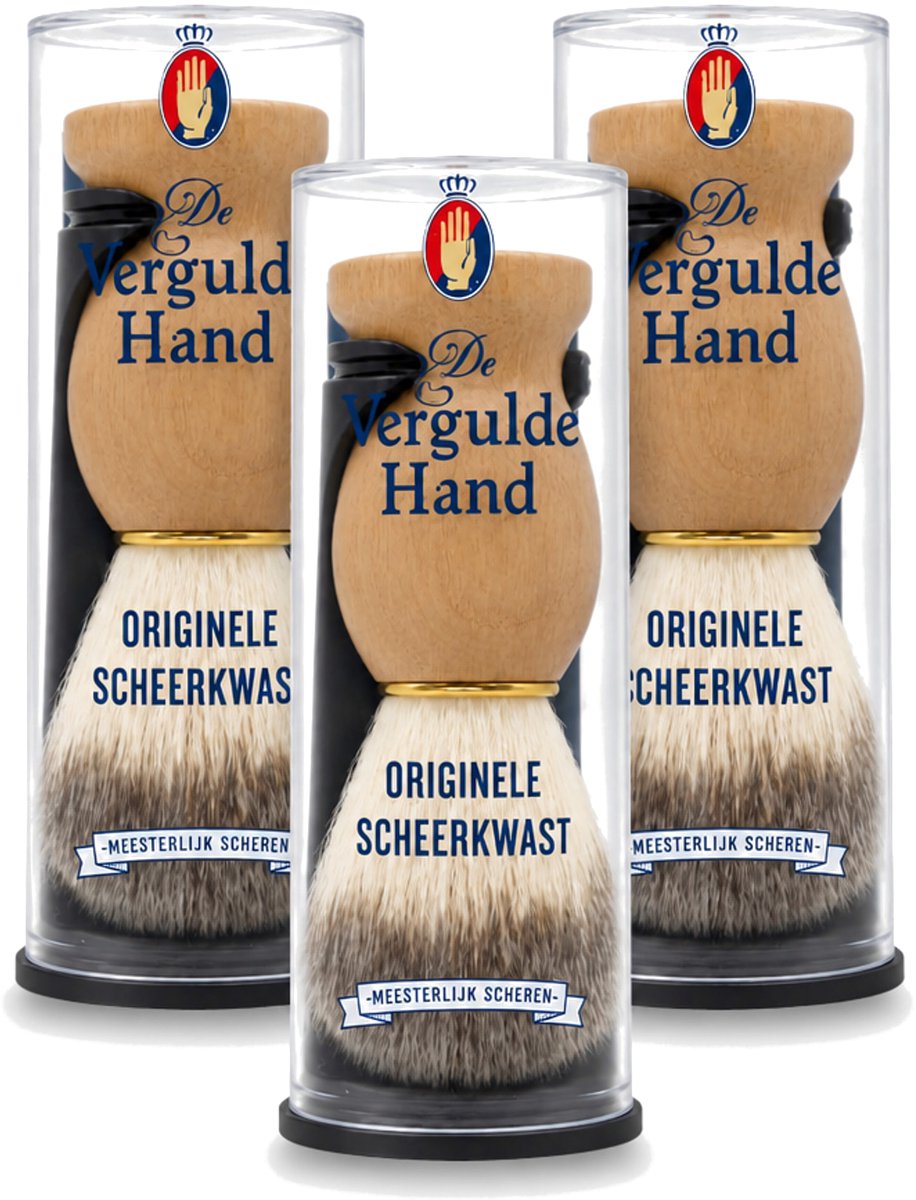 3 x De Vergulde Hand - Scheerkwast - Voor Kappers - Voordeelverpakking - 3 stuks