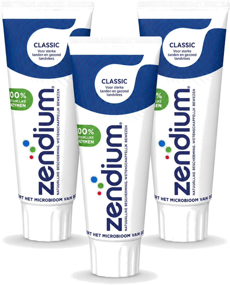 3 x Zendium - Classic - Tandpasta - Natuurlijke Enzymen - 75 ml - Voordeelverpakking - 3 stuks