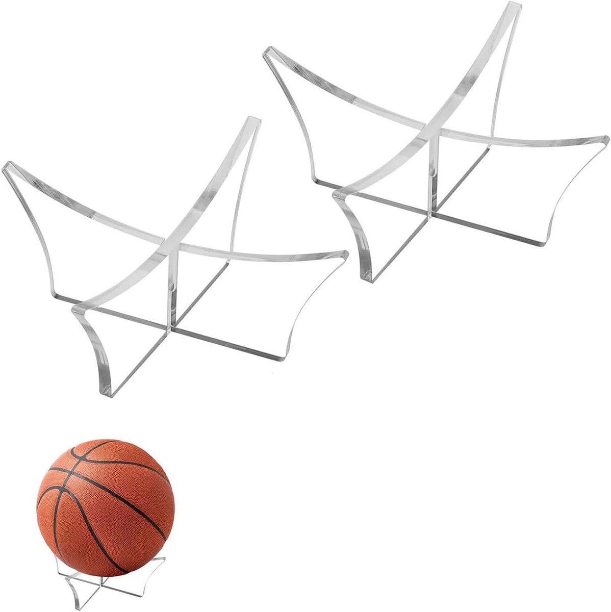 YANGWEN Pack of 2 Transparent Acrylic Ball Holders, Transparent Display Holder, Ball Stand for Presentation and - ShopVlot