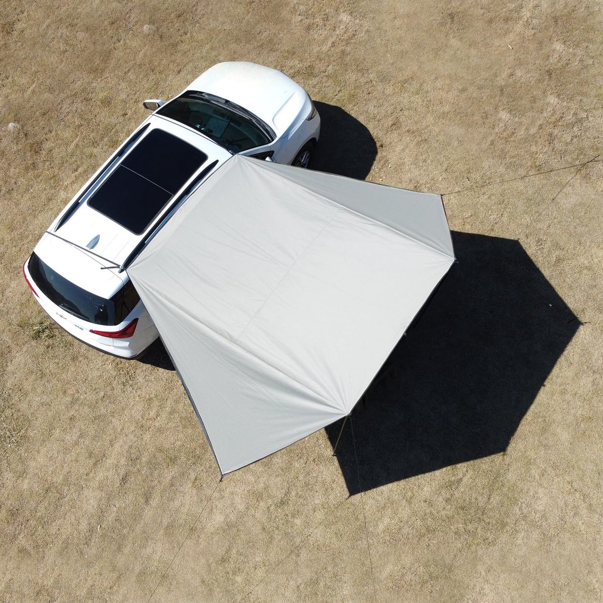 SnelShoppen - Top Lander Autoluifel Camping SUV Zonnescherm Waterdicht Universeel Tentluifel Anti-UV voor Bus Camper Caravan Truck Voertuig (Wit)