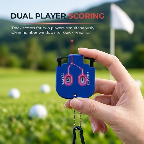 Golf Score Counter - Set van 2 vierkante tellers - Blauw en rood - Handig voor 2 spelers - ShopVlot van GOLF — afbeelding 2