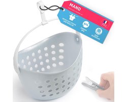 culiclean Clothespin basket with hook and handle, grey/white - ShopVlot