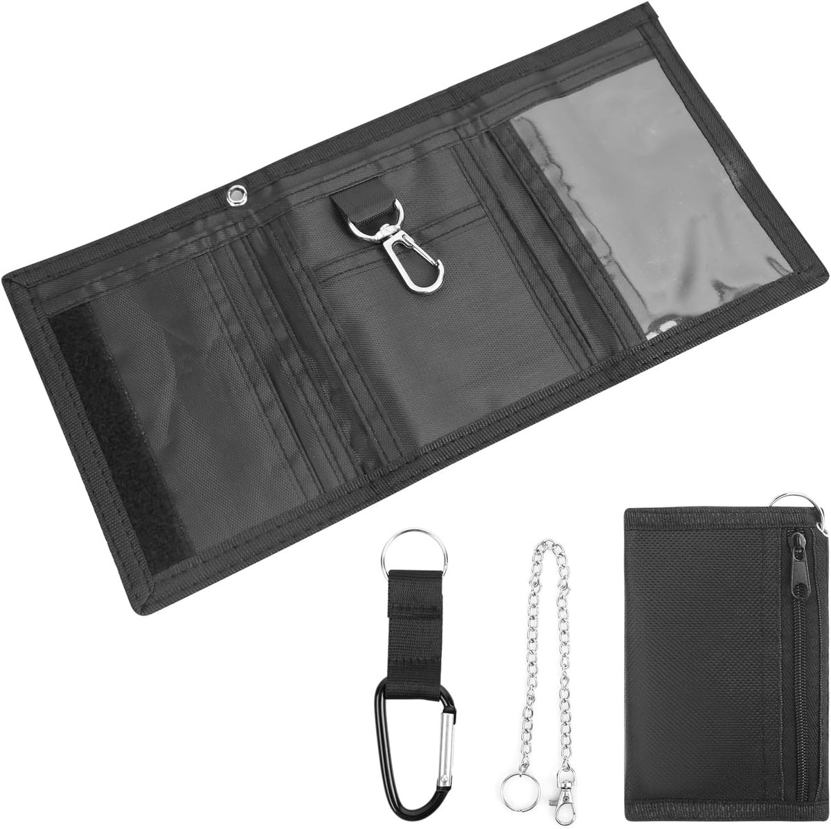 Kinderen Portemonnee - Slimme Wallet met Kettingclip - Vouwbaar Drievoudig Ontwerp - Ideaal voor Jongens - ShopVlot