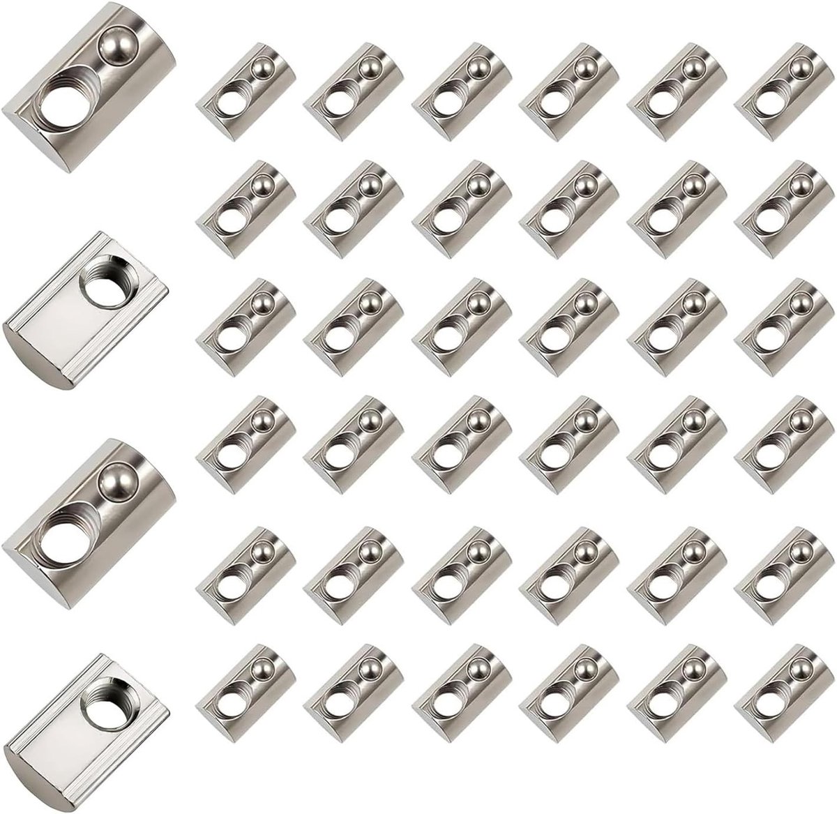 40 Stuks M8 T-Sleuf Moeren voor Aluminium Profielen - Duurzame Stalen Bevestigingsmiddelen voor T-Sleuf Systemen en Constructies