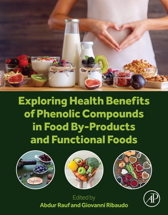 Couverture de livre sur les polyphénols dans l'alimentation avec des fruits, légumes et produits sains.