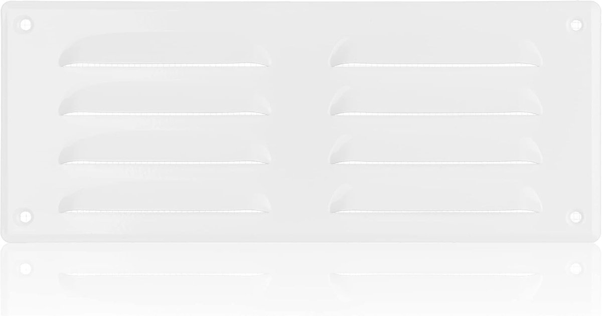 260x105mm White Steel Ventilation Grille with Mosquito Mesh - Metal Ventilation Grills - ShopVlot