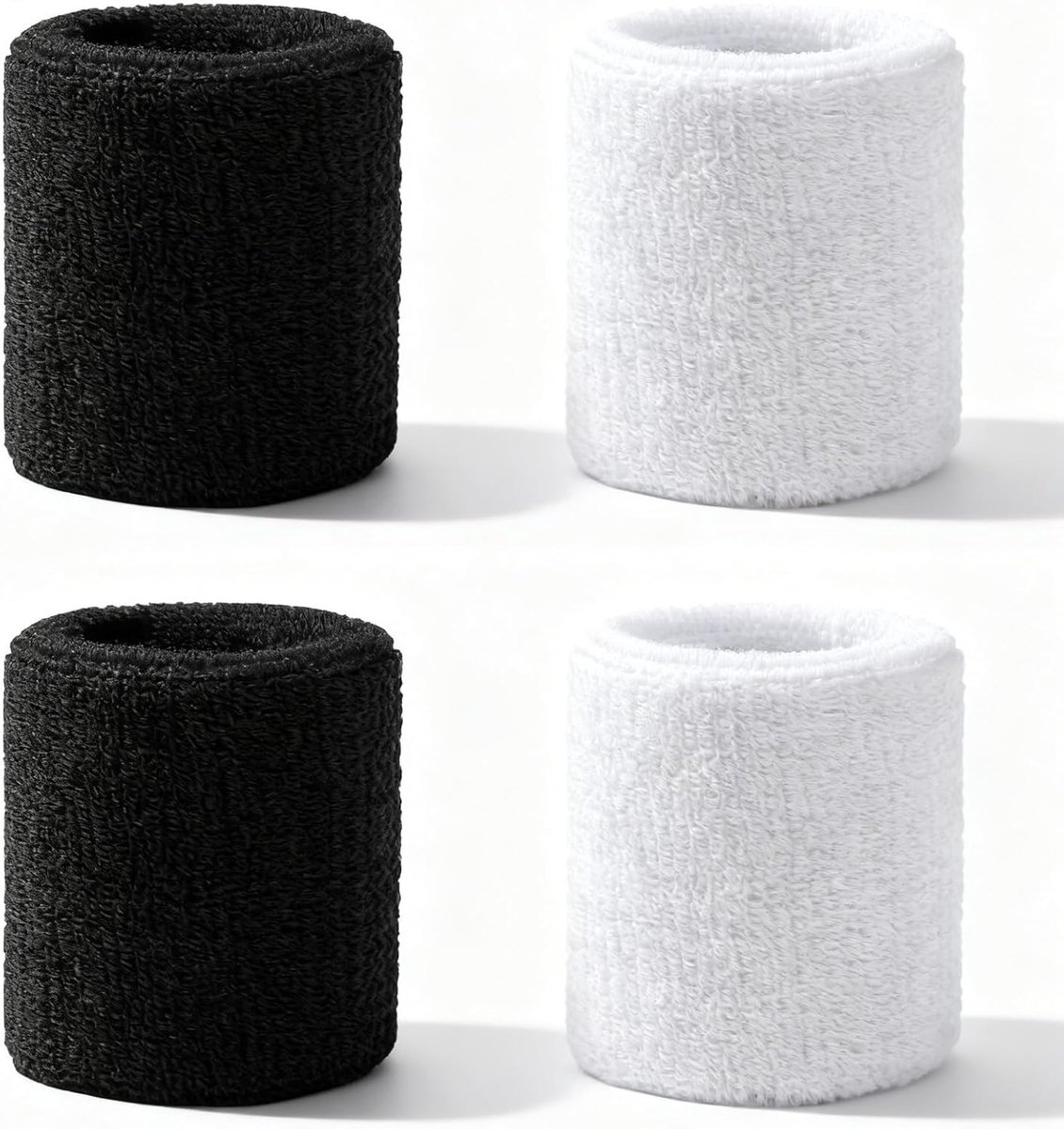 4 Pcs Sweatbands Wrist Protection Absorbent Sweatbands Elastic Sweatband Fitness Arm Sports Wristbands for Gym - ShopVlot
