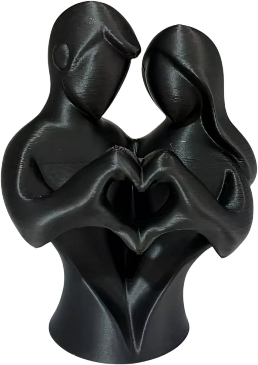 rimmo Liefdes Beeldje voor Thuis – Abstract Liefdes Standbeeld, Omhelzing Sculptuur, Romantische Decoratie en Herdenkingsornament, Woondecoratie voor Bureau en Woonkamer - Zwart