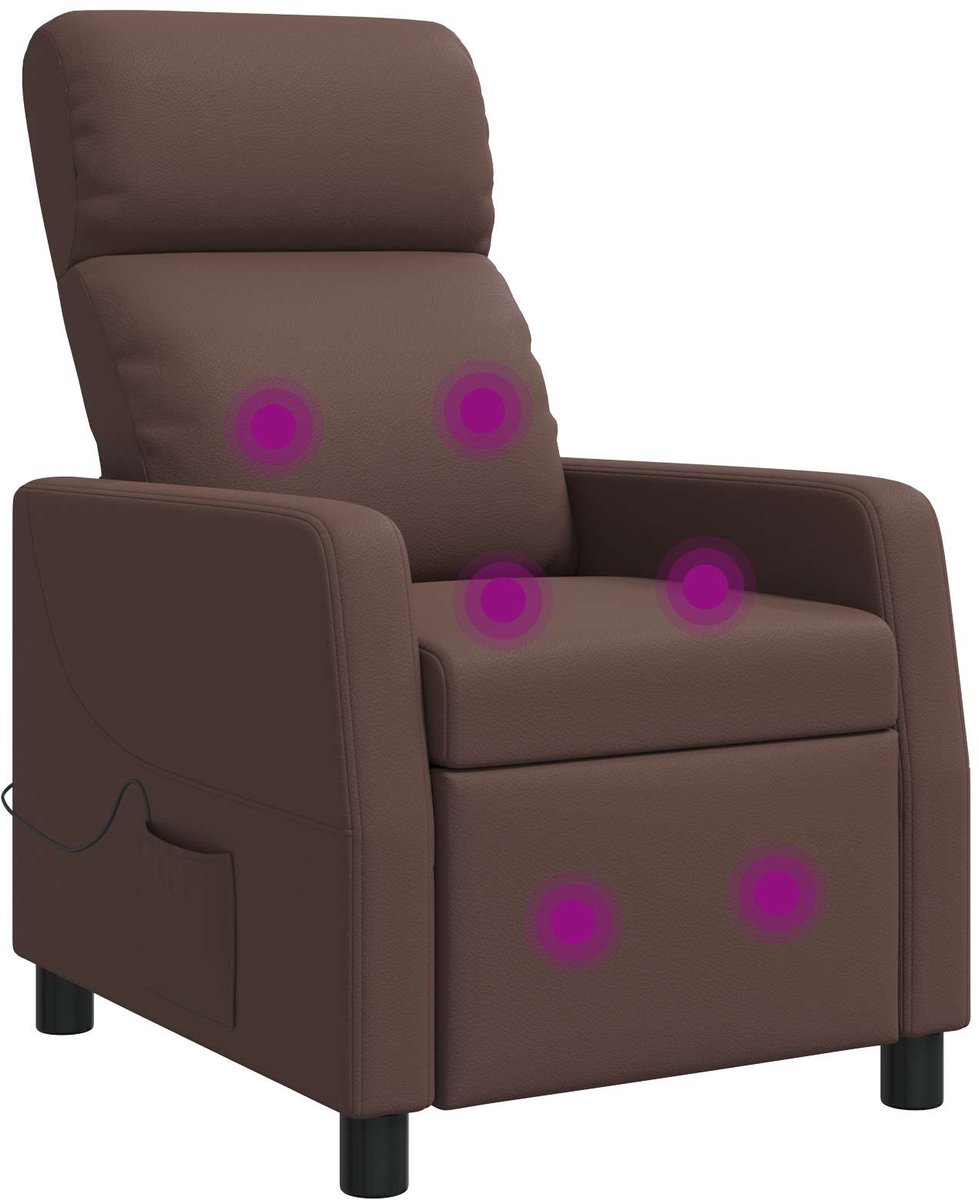 vidaXL Massage - Relaxstoel - Bruin - Kunstleer