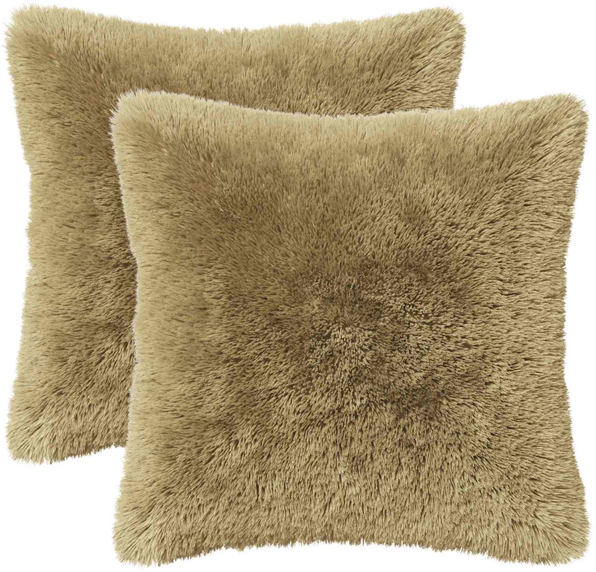 vidaXL Dekenkussen - 2 - st - HEERLEN - Lichtgrijs - 35 - x - 35 - cm - PV - Fleece