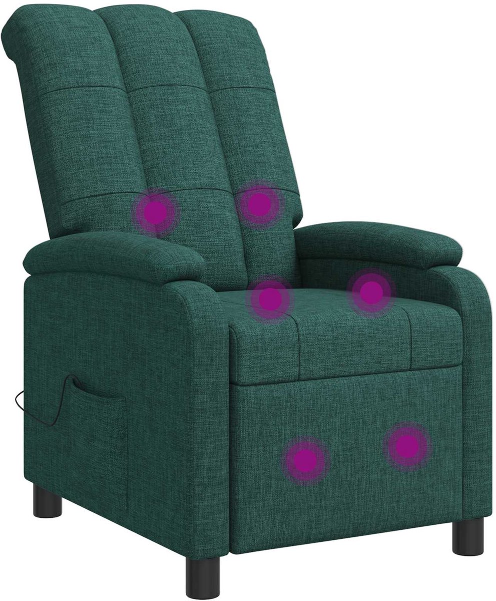 vidaXL Massage - Relaxstoel - Donkergroen - Stof