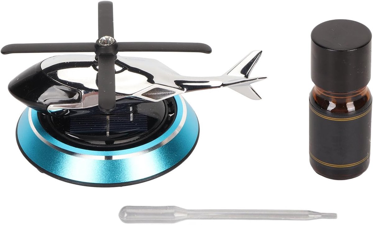 auto luchtverfrisser, helikopter parfumverspreider zonne-energie roterende aromatherapie legering diffuser stress - ShopVlot