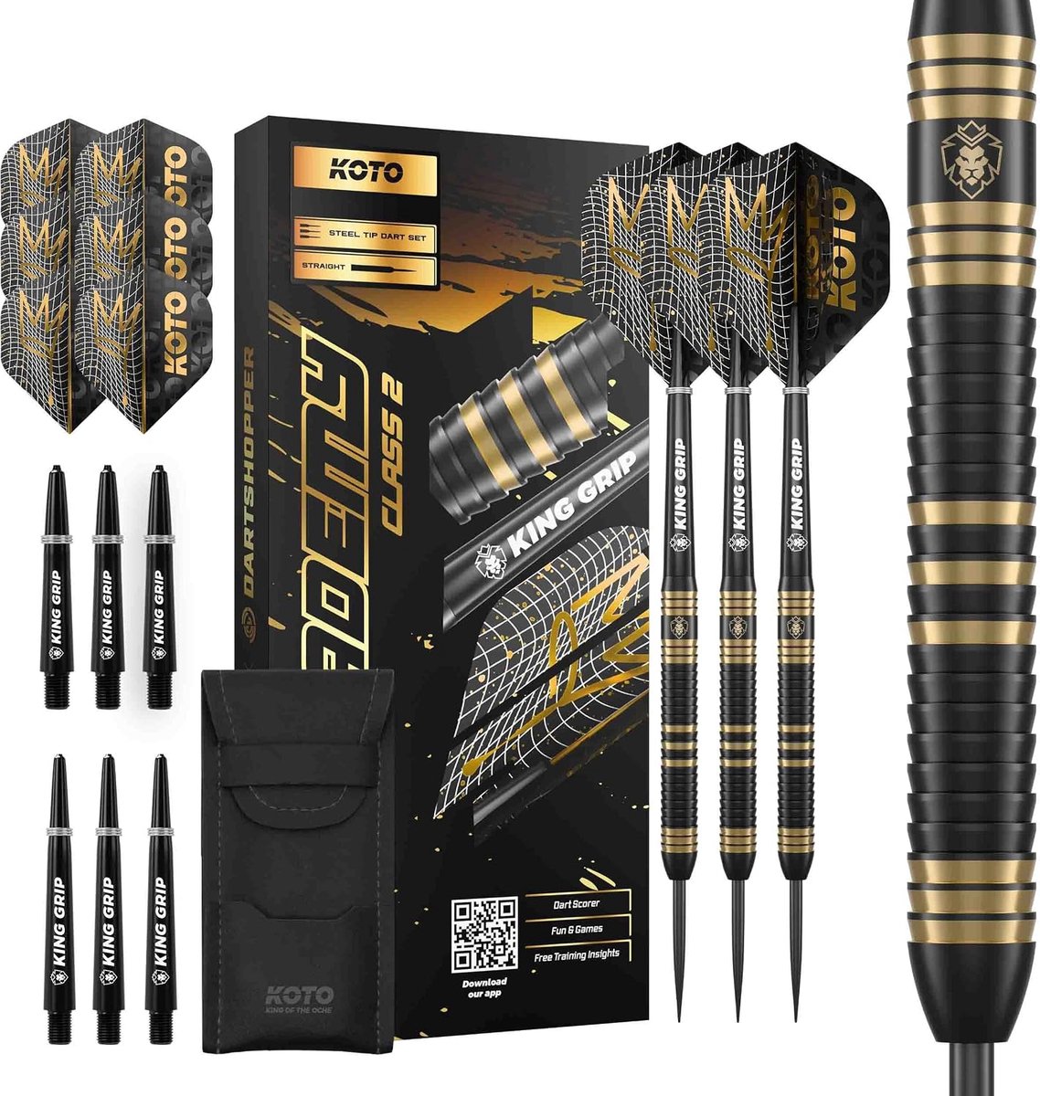 KOTO - Academy Class 2 Brass Dart Arrows, Laser Engraving, Razor Grip, 13G - ShopVlot