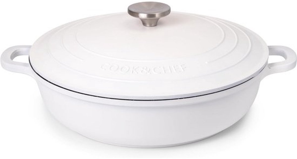 Ovenschotel - met deksel - Antiaanbaklaag - ovenbestendig en geschikt voor inductie - lichtgewicht aluminium, 3,9 L, 28 cm