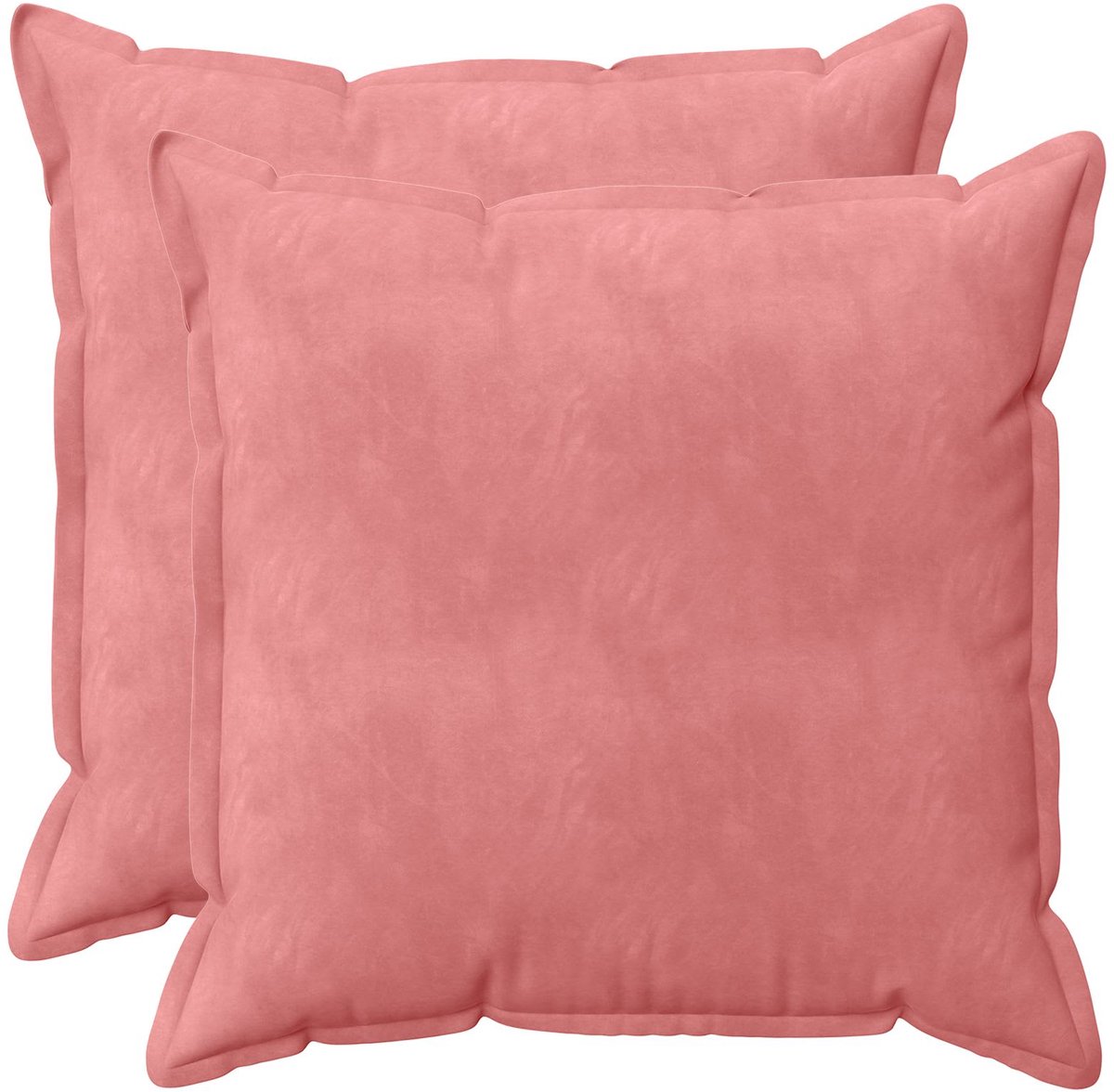 vidaXL Dekenkussen - 2 - st - HOUTEN - Roze - 55 - x - 55 - cm - fluweel
