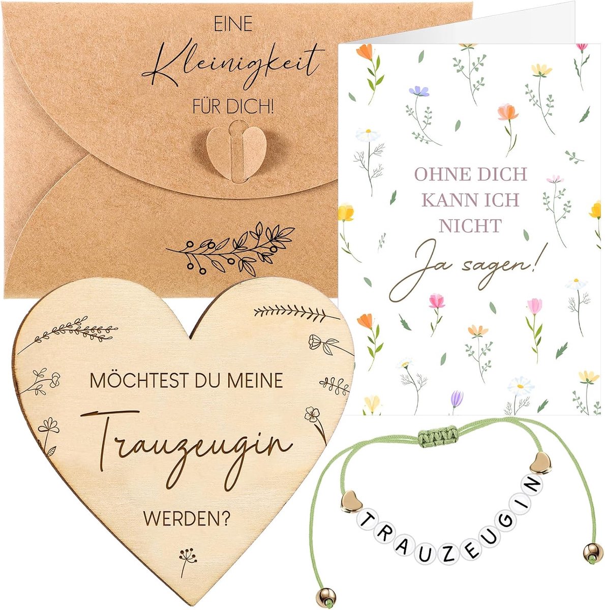 Neer Cadeaus Voor Bruidsmeisjes Armband Houten Hanger Wenskaart en Envelop(Bruidsmeisje,Kleurrijk) - ShopVlot