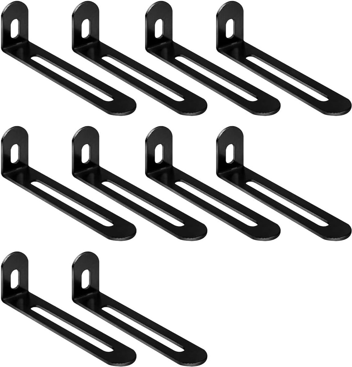 Hoekverbinders Set van 10 Stuks, 73 × 23.5 × 15 mm, Zwart, Voor Meubelverbindingen en Klussen