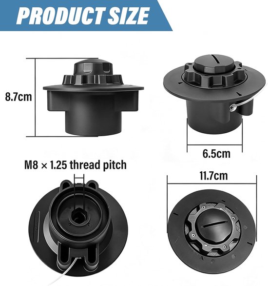 2 stuks maaikop voor Stihl Autocut C5-2, draadkop voor Stihl FS40 FS45 FS46 FS50 FSE60 grastrimmer, bosmaaierkop, draadspoel, reserveonderdeel 2 mm maaidraad, accessoires — afbeelding 2
